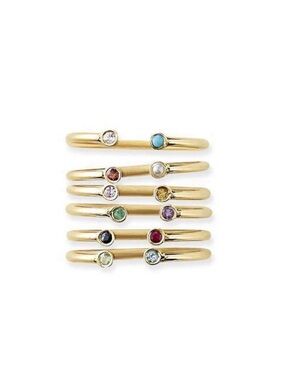 EUC Ariel Gordon Dual Birthstone Ring Citrine & Emerald 14k yellow gold Sz 7